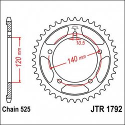 Звезда задняя JT Sprockets JTR 1792.43